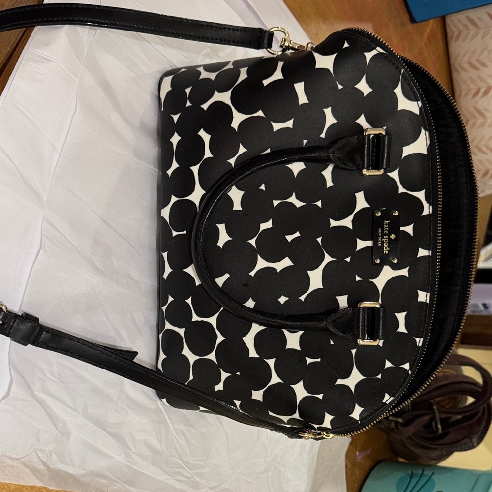 Kate Spade Black and White Patterned Satchel